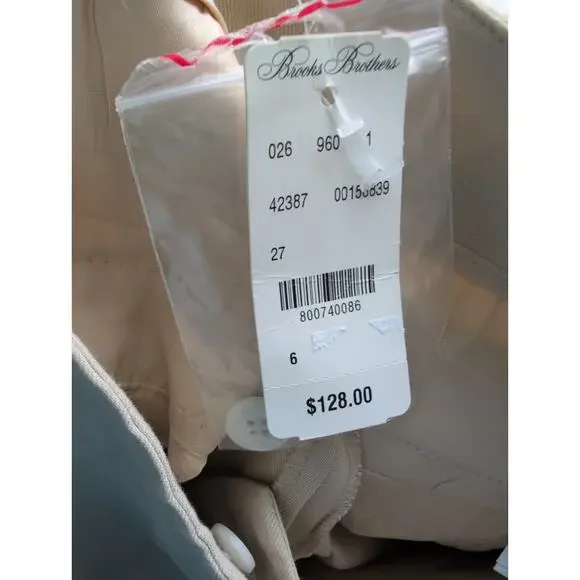 Brooks Brothers Linen Blend Trousers Bone Color NWT Size 6 - Picture 8 of 10